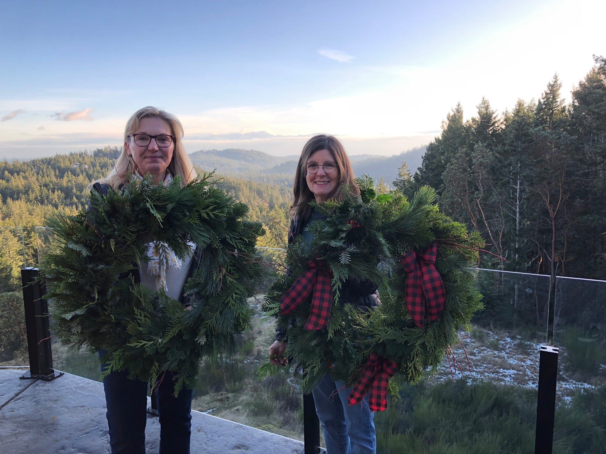 Holiday Wreath Making in Metchosin. 