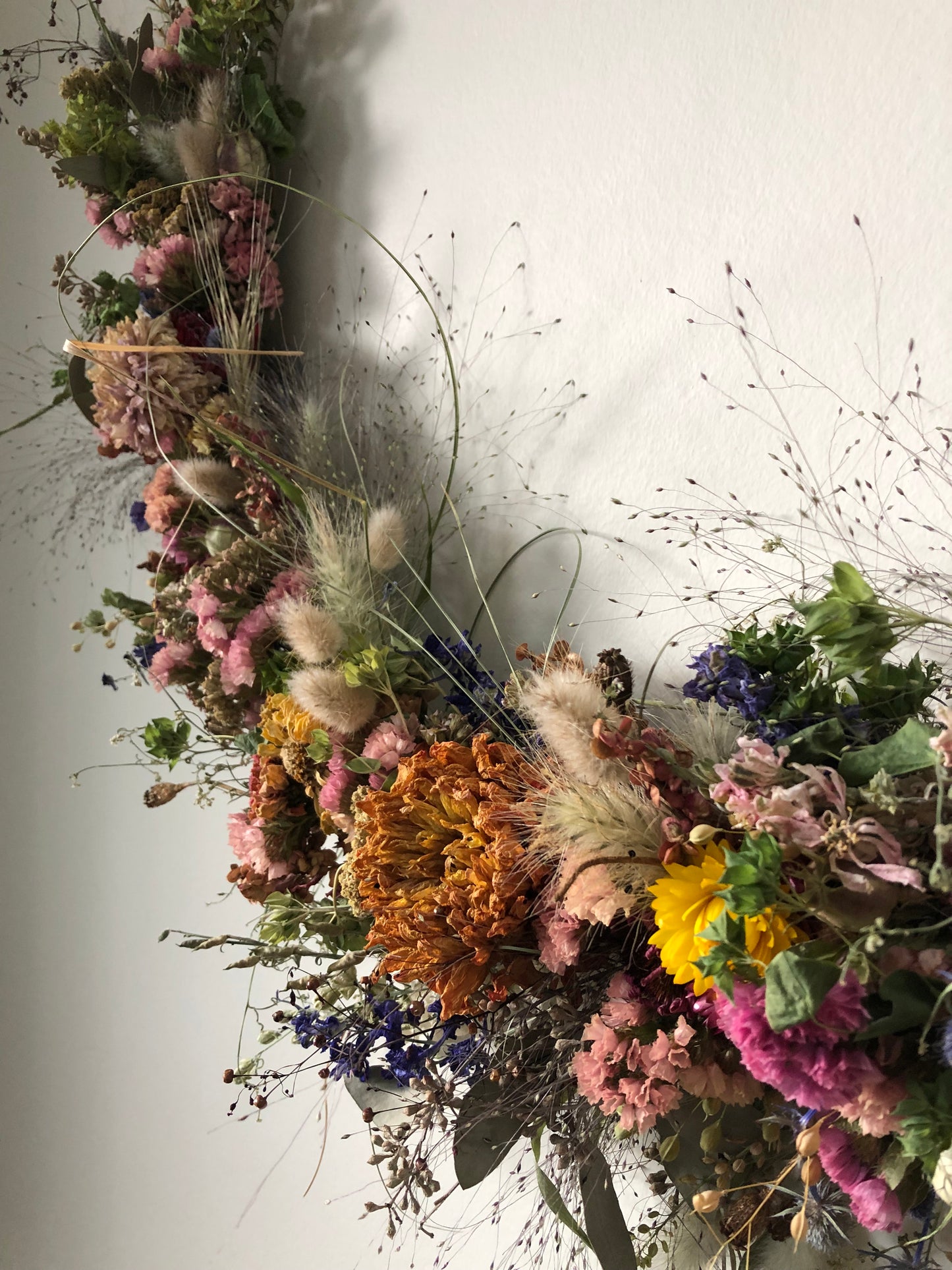 Dried flower wreath